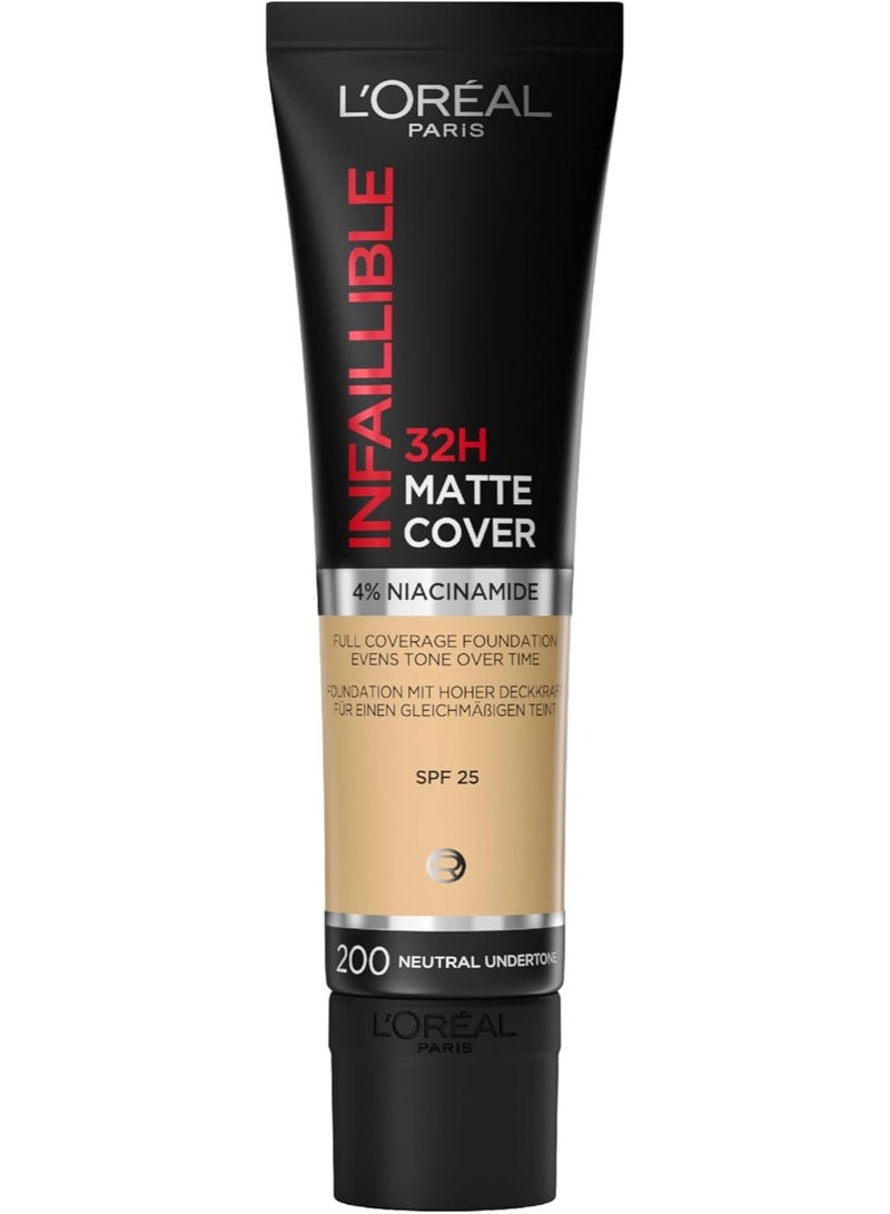 لوريال باريس كريم أساس بغطاء مطفي يدوم 32 ساعة من إنفيليبل 200 سابل دور - Image 1